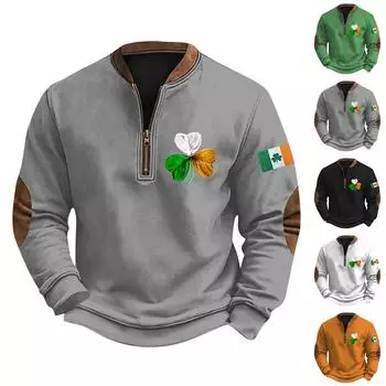 Мужская повседневная толстовка в стиле ретро с градиентным принтом L чёрный