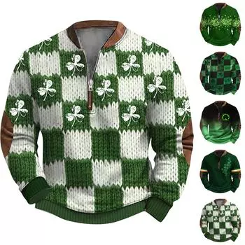 Мужская повседневная толстовка в стиле ретро с градиентным принтом S