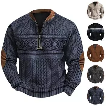 Мужская повседневная толстовка в стиле ретро с градиентным принтом XL чёрный