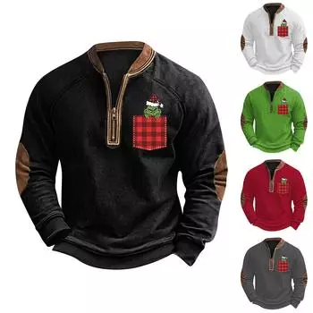 Мужская повседневная толстовка в стиле ретро с градиентным принтом L чёрный