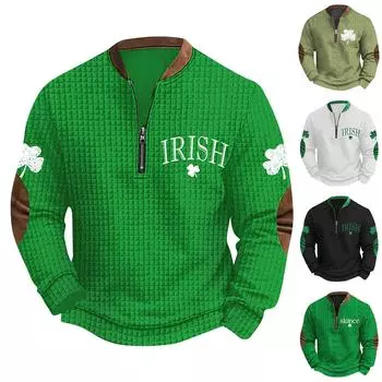 Мужская повседневная толстовка в стиле ретро с градиентным принтом L армия зеленый