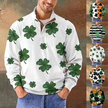 Мужская повседневная толстовка в стиле ретро с градиентным принтом L армия зеленый