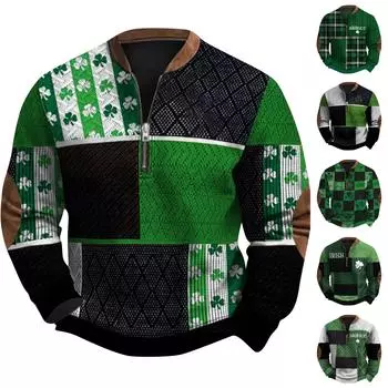 Мужская повседневная толстовка в стиле ретро с градиентным принтом L армия зеленый