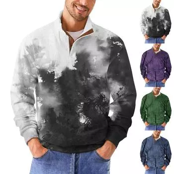 Мужская повседневная толстовка в стиле ретро с градиентным принтом XXXXXL чёрный