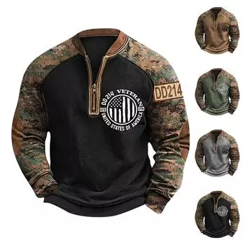 Мужская повседневная толстовка в стиле ретро с градиентным принтом S