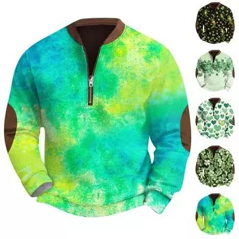 Мужская повседневная толстовка в стиле ретро с градиентным принтом M