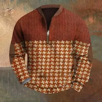 Мужская повседневная толстовка в стиле ретро с градиентным принтом S