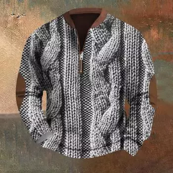 Мужская повседневная толстовка в стиле ретро с градиентным принтом S