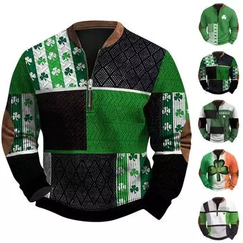 Мужская повседневная толстовка в стиле ретро с градиентным принтом XXL