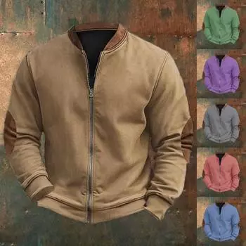 Мужская повседневная толстовка в стиле ретро с градиентным принтом S синий