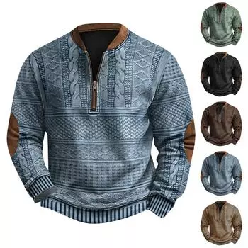 Мужская повседневная толстовка в стиле ретро с градиентным принтом L чёрный