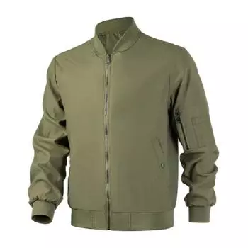 Мужская повседневная тонкая куртка на молнии больших размеров, модная осенняя спортивная одежда, однотонные мужские куртки, мужские пальто больших размеров M(50-55kg) чёрный