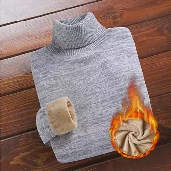 Мужская повседневная трикотажная рубашка с воротником и бархатным корейским теплым хлопковым свитером для симпатичных мальчиков XXL светло-серый