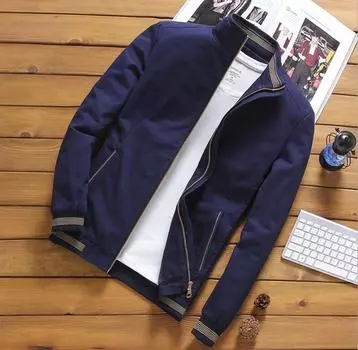 Мужская повседневная уличная одежда Пальто Ветровка Куртка-бомбер Осенняя одежда для активного отдыха Большие размеры 5XL чёрный