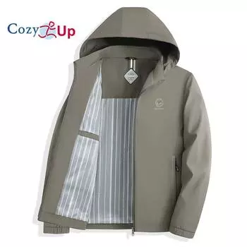 Мужская повседневная верхняя одежда Cozy Up со съемным капюшоном. M хаки