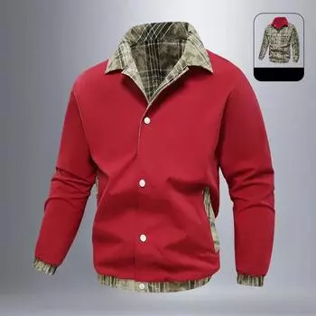 Мужская повседневная ветровка, куртка-бомбер, пальто, весна-осень, мужская однотонная ветрозащитная верхняя одежда, формальная модная куртка, пальто для мужчин M красный