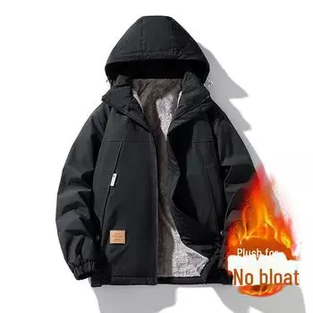 Мужская повседневная ветрозащитная куртка с капюшоном - свободный крой, эластичный шнурок, однотонный цвет, большой размер, модный верх 2XL