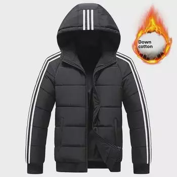 Мужская приталенная куртка с тремя полосками - модная повседневная хлопковая куртка на осень/зиму 2022 года M