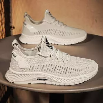 Мужская прогулочная обувь Легкие кроссовки Кроссовки с дышащей сеткой 39 бежевый