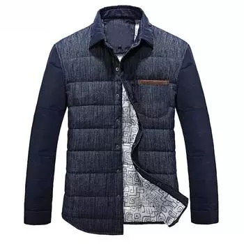 Мужская простая куртка-пуховик, осенняя мужская универсальная молодежная модная куртка с лацканами, повседневная теплая куртка M
