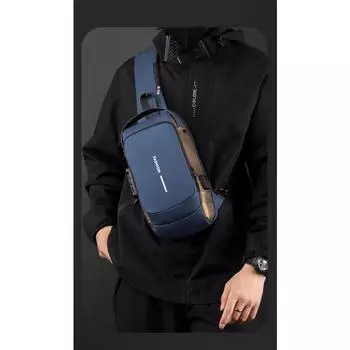 Мужская противоугонная нагрудная сумка, сумки через плечо с зарядкой через USB, школьные сумки-мессенджеры для коротких поездок, мужские оксфордские слинг-пакеты чёрный