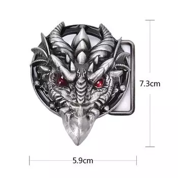 Мужская пряжка для ремня 7,3 см, голова дракона, черный узор, бронзовые металлические пряжки 5.9cmx7.3cm
