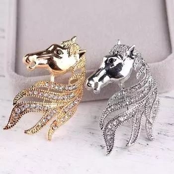 Мужская пуговица на пальто с изображением головы лошади и зодиака, брошь для корсажа, шаль, пряжка, модные и элегантные аксессуары серебряный