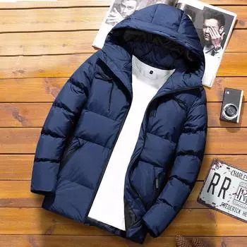 Мужская пуховая куртка с капюшоном, пуховые пальто, свободная толстая куртка, зимняя одежда, пальто для среднего и молодежного возраста M серый