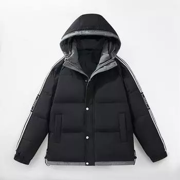 Мужская пуховая куртка с капюшоном, зимняя новая популярная пара, простое пальто на белом утином пуху M