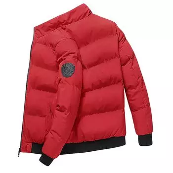 Мужская пуховая куртка, теплая хлопковая одежда, свободное пальто, хлебный костюм, утепленное теплое пальто L чёрный