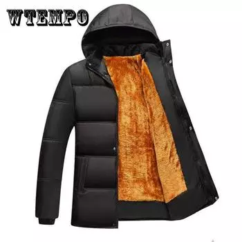 Мужская пуховая куртка, зимняя толстая теплая куртка с хлопковой подкладкой, пальто с капюшоном, пальто на молнии и пуговицах, мужская парка 3XL