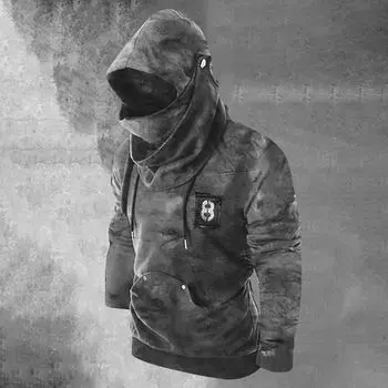 Мужская пуловерная куртка с капюшоном на Хэллоуин, пальто для косплея, толстовка с капюшоном на шнурке M