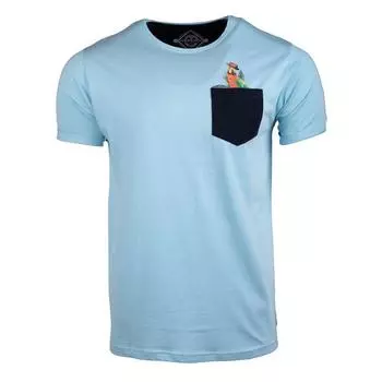 Мужская пурпурная футболка с принтом попугая BLAGGIO S бледно-синий