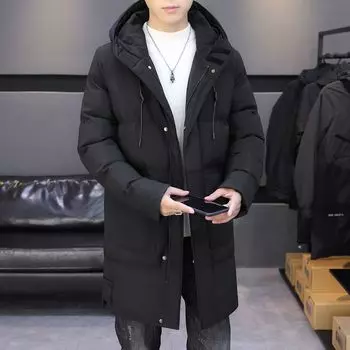 Мужская пушистая длинная куртка больших размеров, зимняя повседневная утепленная куртка, куртка на молнии с капюшоном, хлопковая куртка 8XL