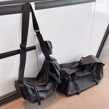 Мужская японская мода, вместительная рабочая сумка-мессенджер - хип-хоп, спортивный наплечный рюкзак и женский мотоциклетный стиль Large