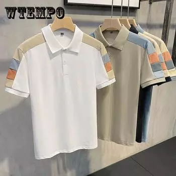 Мужская японская рубашка поло большого размера с половиной рукавов, мужская летняя футболка с короткими рукавами, новый тренд, универсальная красивая футболка в стиле ретро, топ XXXXXL