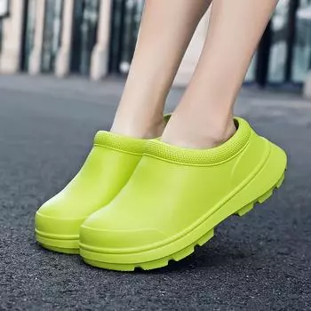 Мужская рабочая обувь для повара, нескользящие повседневные лоферы большого размера, водонепроницаемая и маслостойкая обувь на плоской подошве, обувь для ресторанов, уличные непромокаемые сапоги 42-43 бежевый