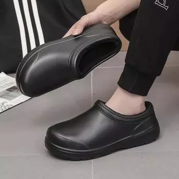 Мужская рабочая обувь для повара, нескользящие повседневные лоферы большого размера, водонепроницаемая и маслостойкая обувь на плоской подошве, обувь для ресторанов, уличные непромокаемые сапоги 36 бежевый