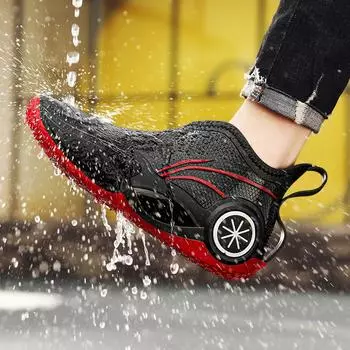 Мужская рабочая обувь для повара, водонепроницаемые маслостойкие кухонные рабочие ботинки для повара, нескользящие непромокаемые ботильоны, мужская защитная обувь для отеля, ресторана 36 красный