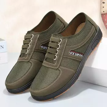 Мужская рабочая обувь из ткани с четырьмя каблуками, дышащая, с мягкой подошвой, для папы, для улицы, для стойл 39