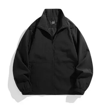 Мужская рабочая одежда большого размера, однотонная функциональная ветрозащитная куртка с воротником-стойкой на молнии, уличная походная куртка 7XL