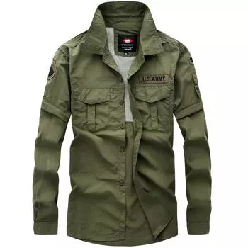 Мужская рабочая рубашка большого размера на весну и осень, повседневная офисная рубашка с длинным рукавом, повседневная рубашка для активного отдыха XS зелёный