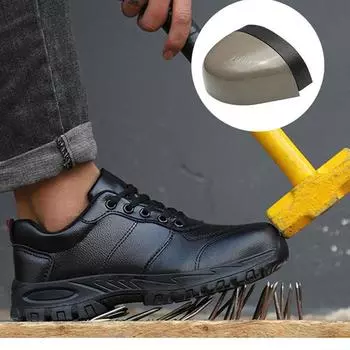 Мужская рабочая защитная обувь, рабочие кроссовки с защитой от проколов, легкая мужская обувь, защитные ботинки, мужская неразрушимая рабочая обувь, мужские ботинки 41 чёрный