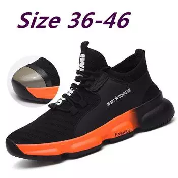 Мужская рабочая защитная обувь, уличные стальные носки, устойчивые к ударам и проколам, строительные кроссовки, ботинки 37 чёрный