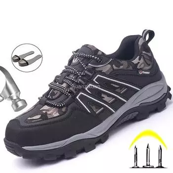 Мужская рабочая защитная обувь Yadibeida со стальным носком, повседневные дышащие кроссовки для улицы, устойчивые к проколам, удобные промышленные рабочие ботинки 36
