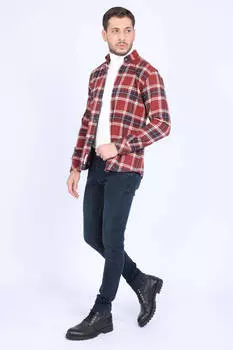 Мужская Разноцветная Рубашка В Клетку Сливовая