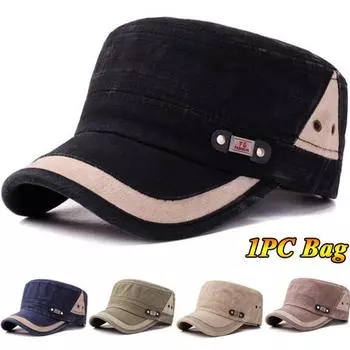 Мужская регулируемая армейская простая винтажная шляпа, кадетская военная бейсболка None бежевый