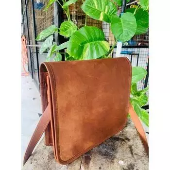 Мужская рекомендуемая кожаная сумка-мессенджер для бизнеса, ноутбука, портфель-сатчел 15 x 11 x 4 in коричневый