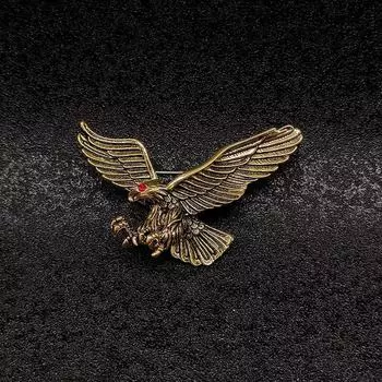 Мужская ретро-брошь с европейским и американским орлом: Модный аксессуар «Животный корсаж» X0379 Eagle