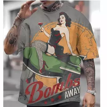 Мужская ретро футболка с рисунком сексуальной красоты футболка с 3D-принтом S